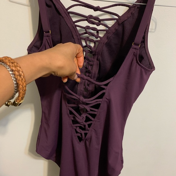 One Piece Low Back Strappy Swimsuit - - Picture 9 of 12